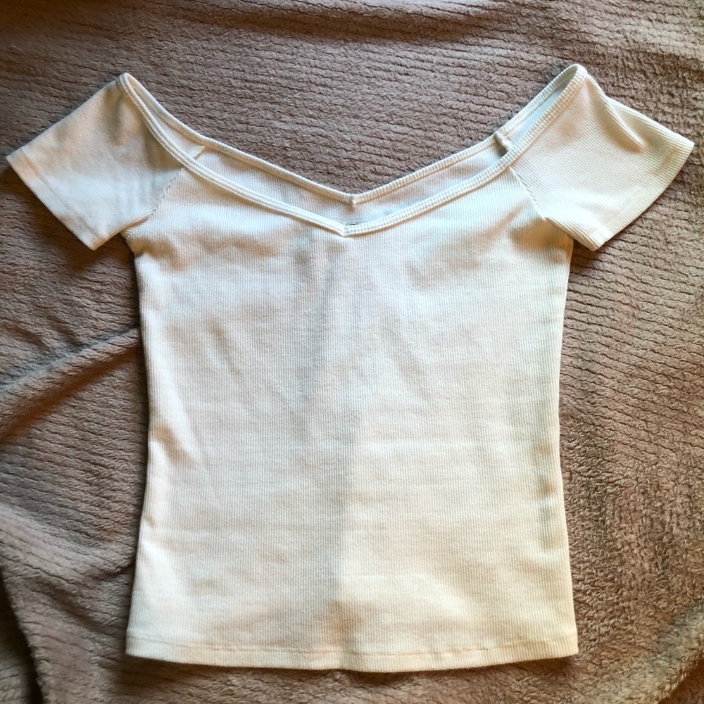 White Off Shoulder Crop Top